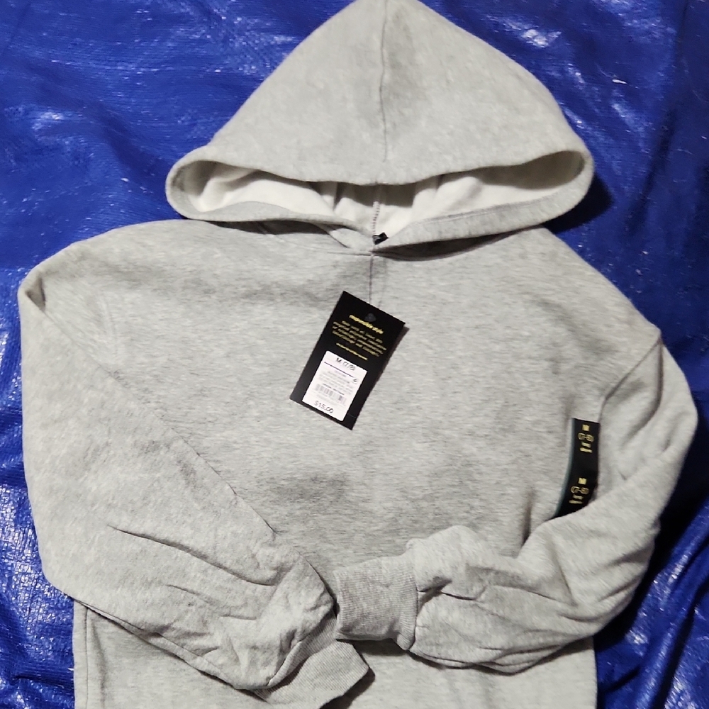 Light Gray Pullover Hoodie with Long Sleeves